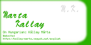 marta kallay business card