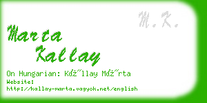 marta kallay business card